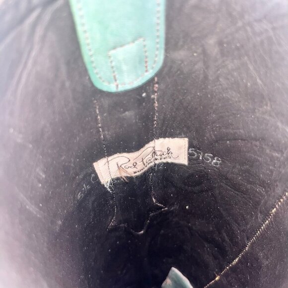 Rod Patrick Womens Knee High Cowboy Boots 5.5 C Brown Caiman Turquoise Western - Picture 10 of 12